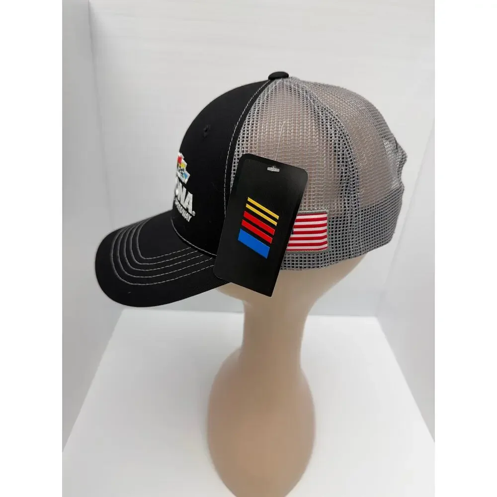 NASCAR Daytona International Speedway Hat Black Gray Mesh Trucker Cap NWT